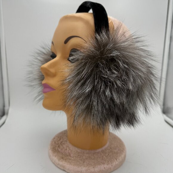 Surell Fox Fur Earmuff with Velvet Band - Picture 5 of 7
